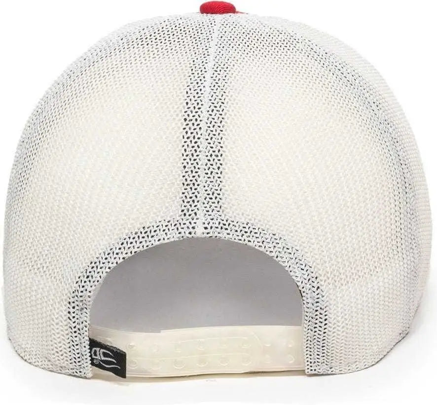 OC Sports RGR-360M Adjustable Mesh Back Cap - Red White - Red White / 6 7/8’’ - 7 1/2’’