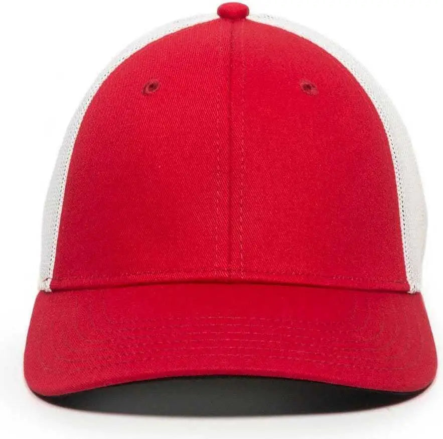 OC Sports RGR-360M Adjustable Mesh Back Cap - Red White - Red White / 6 7/8’’ - 7 1/2’’
