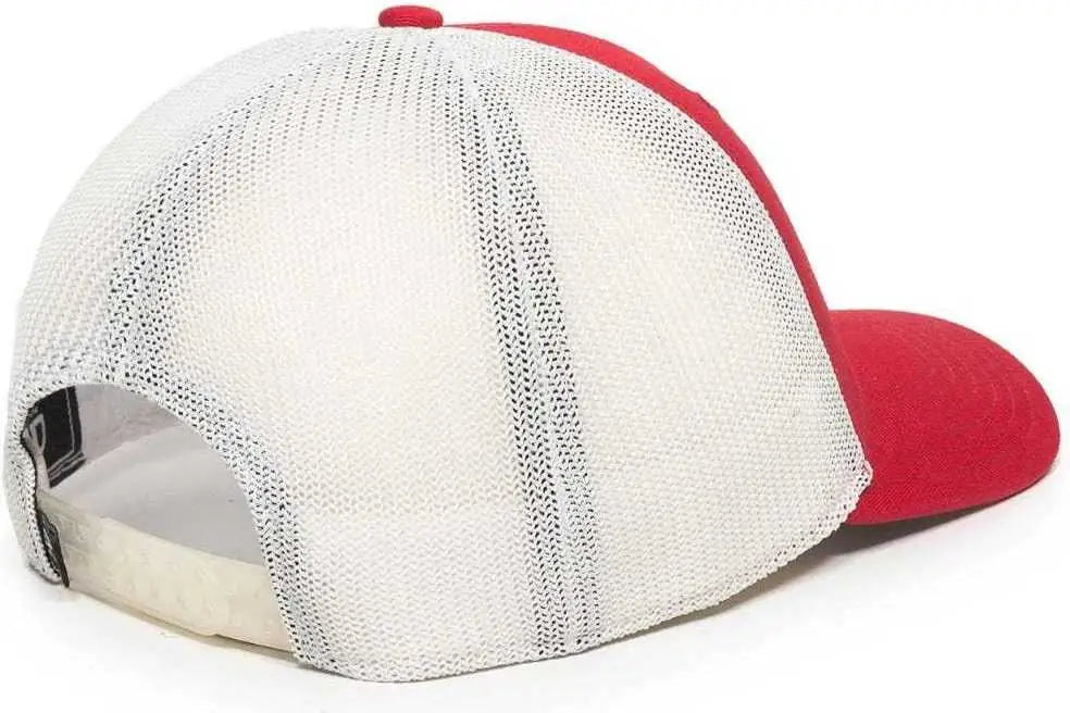OC Sports RGR-360M Adjustable Mesh Back Cap - Red White - Red White / 6 7/8’’ - 7 1/2’’