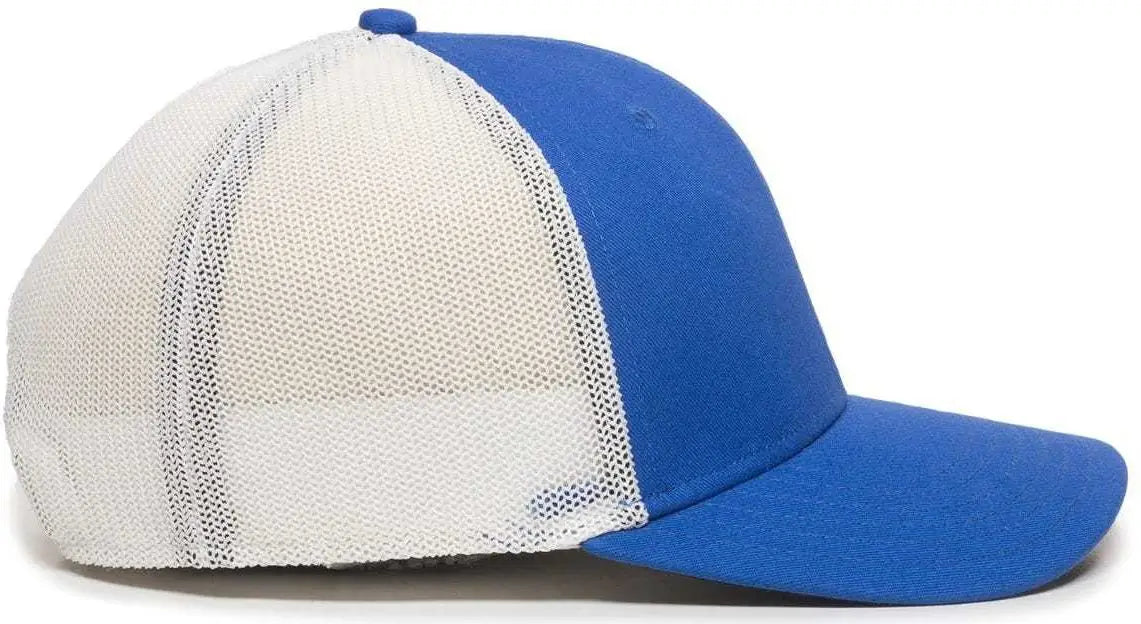 OC Sports RGR-360M Adjustable Mesh Back Cap - Royal White - Royal White / 6 7/8’’ - 7 1/2’’