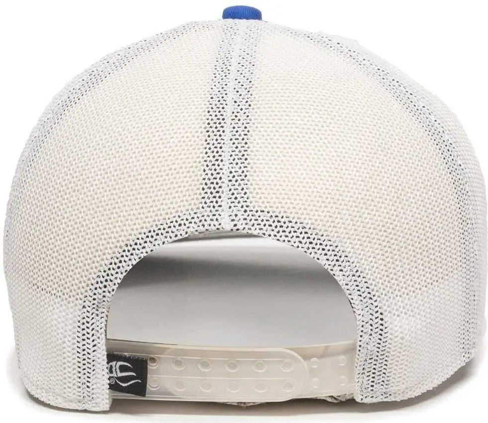 OC Sports RGR-360M Adjustable Mesh Back Cap - Royal White - Royal White / 6 7/8’’ - 7 1/2’’