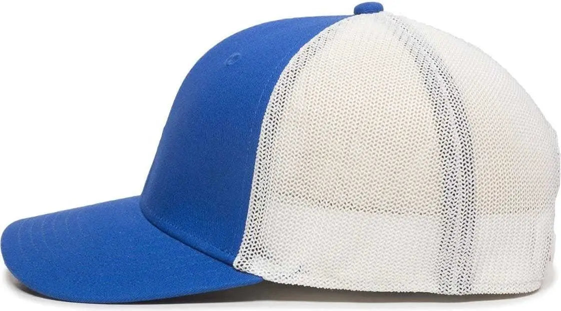 OC Sports RGR-360M Adjustable Mesh Back Cap - Royal White - Royal White / 6 7/8’’ - 7 1/2’’
