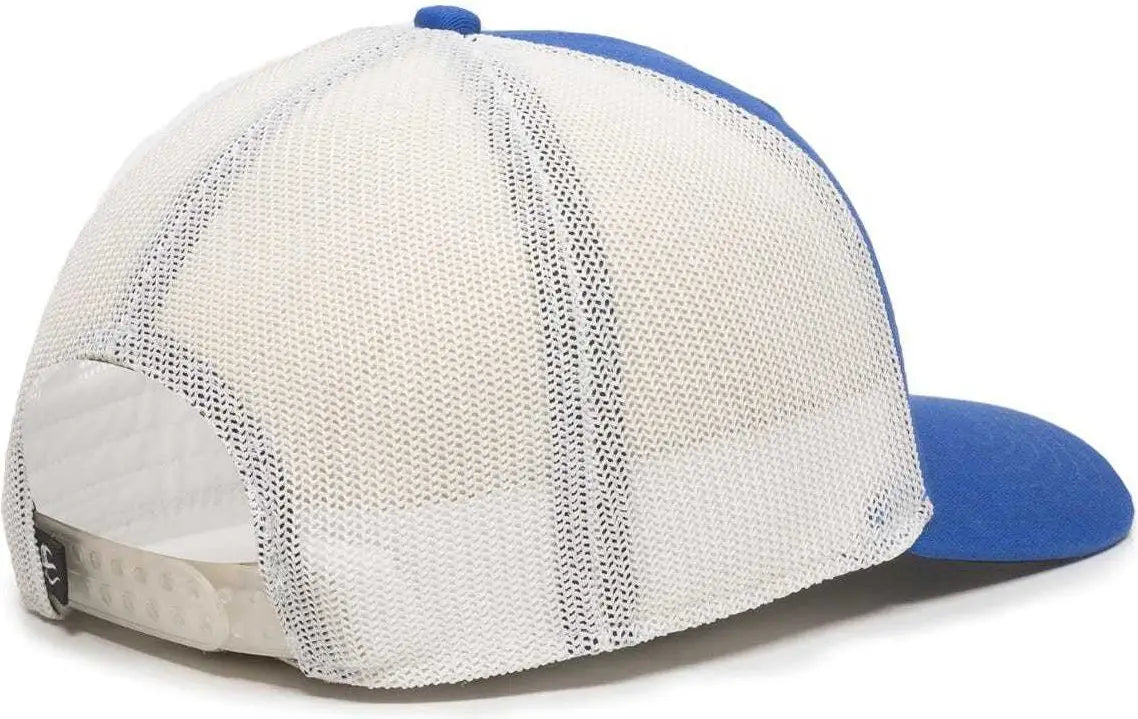 OC Sports RGR-360M Adjustable Mesh Back Cap - Royal White - Royal White / 6 7/8’’ - 7 1/2’’