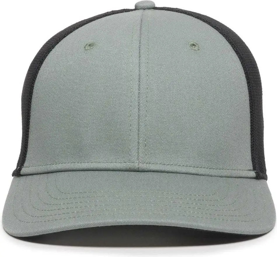 OC Sports RGR-360M Adjustable Mesh Back Cap - Sage Black - Gray Black / 6 7/8’’ - 7 1/2’’