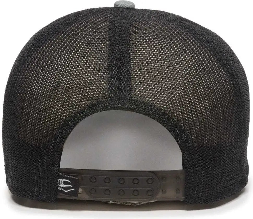 OC Sports RGR-360M Adjustable Mesh Back Cap - Sage Black - Gray Black / 6 7/8’’ - 7 1/2’’
