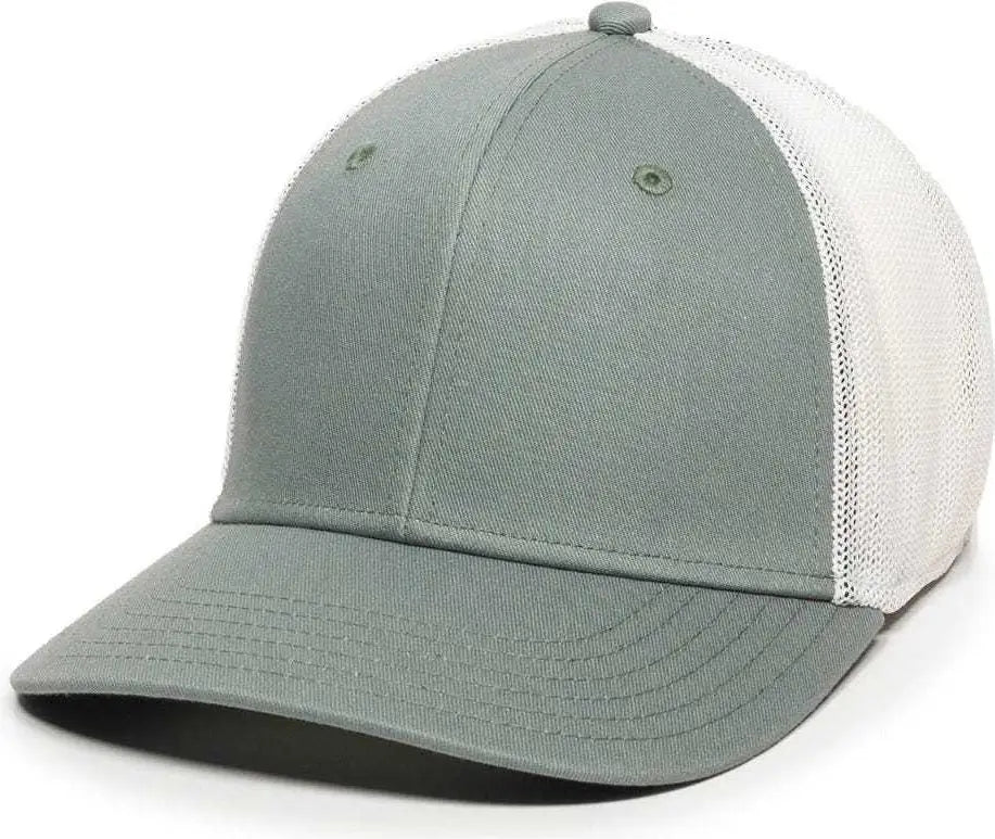 OC Sports RGR-360M Adjustable Mesh Back Cap - Sage White - Gray White / 6 7/8’’ - 7 1/2’’