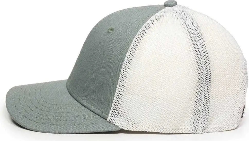 OC Sports RGR-360M Adjustable Mesh Back Cap - Sage White - Gray White / 6 7/8’’ - 7 1/2’’