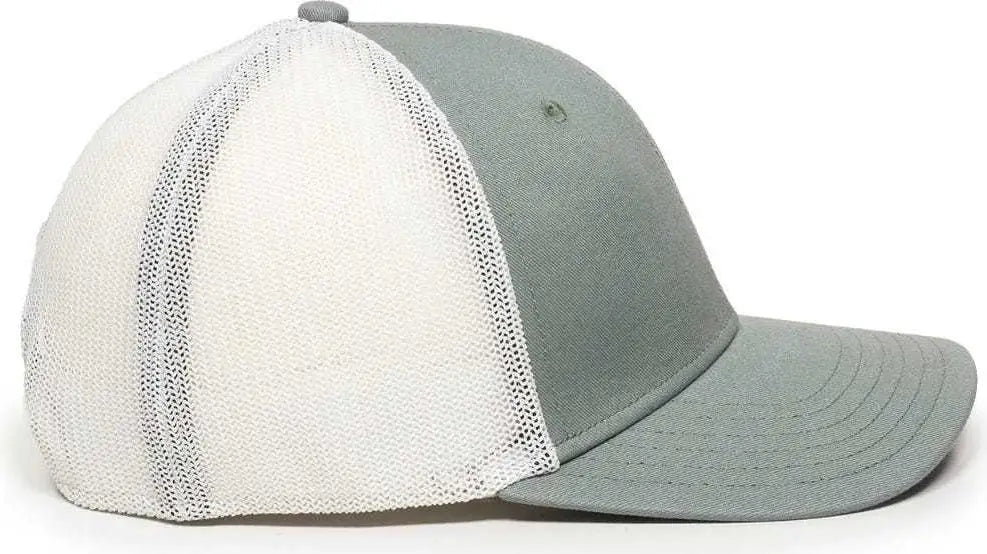 OC Sports RGR-360M Adjustable Mesh Back Cap - Sage White - Gray White / 6 7/8’’ - 7 1/2’’