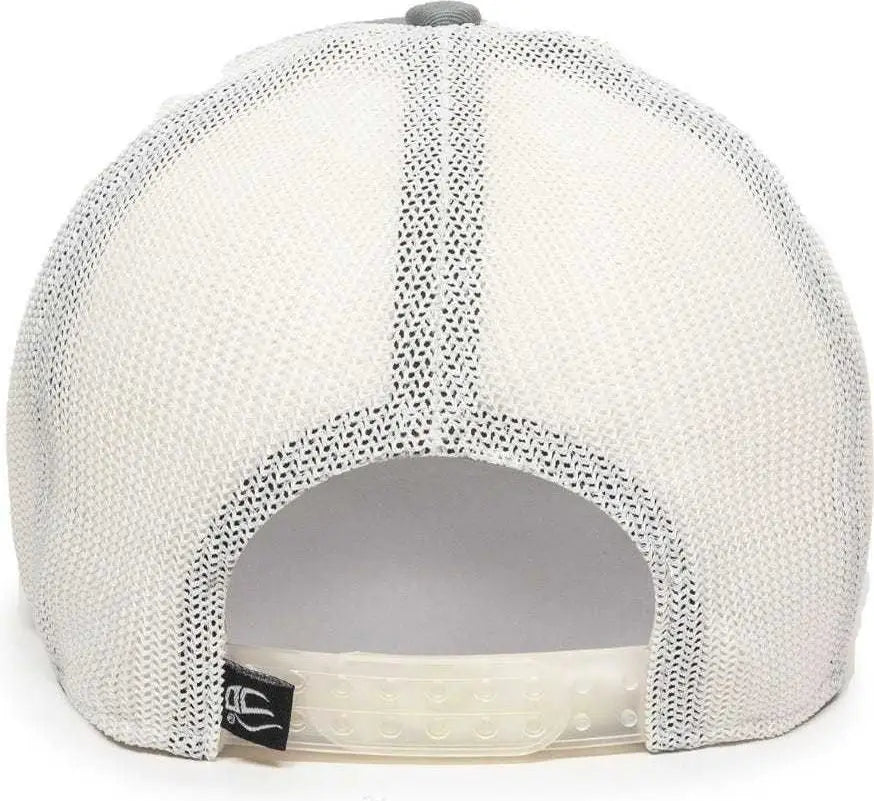 OC Sports RGR-360M Adjustable Mesh Back Cap - Sage White - Gray White / 6 7/8’’ - 7 1/2’’