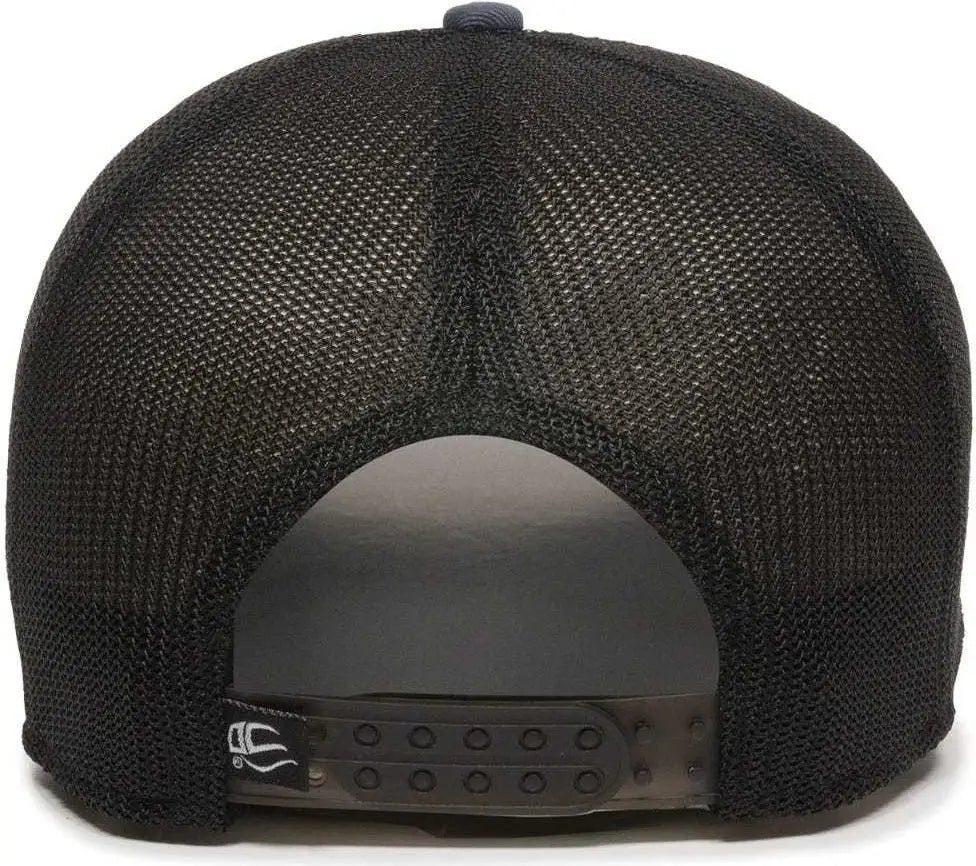 OC Sports RGR-360M Adjustable Mesh Back Cap - Slate Black - Navy Black / 6 7/8’’ - 7 1/2’’