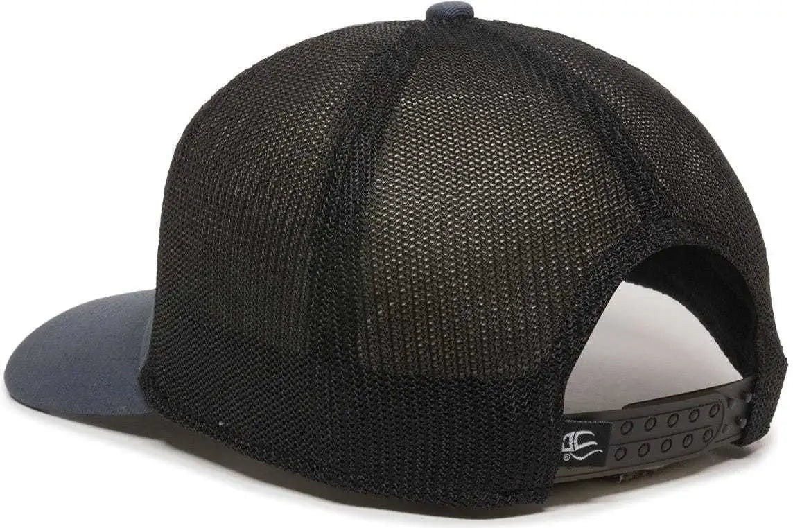 OC Sports RGR-360M Adjustable Mesh Back Cap - Slate Black - Navy Black / 6 7/8’’ - 7 1/2’’