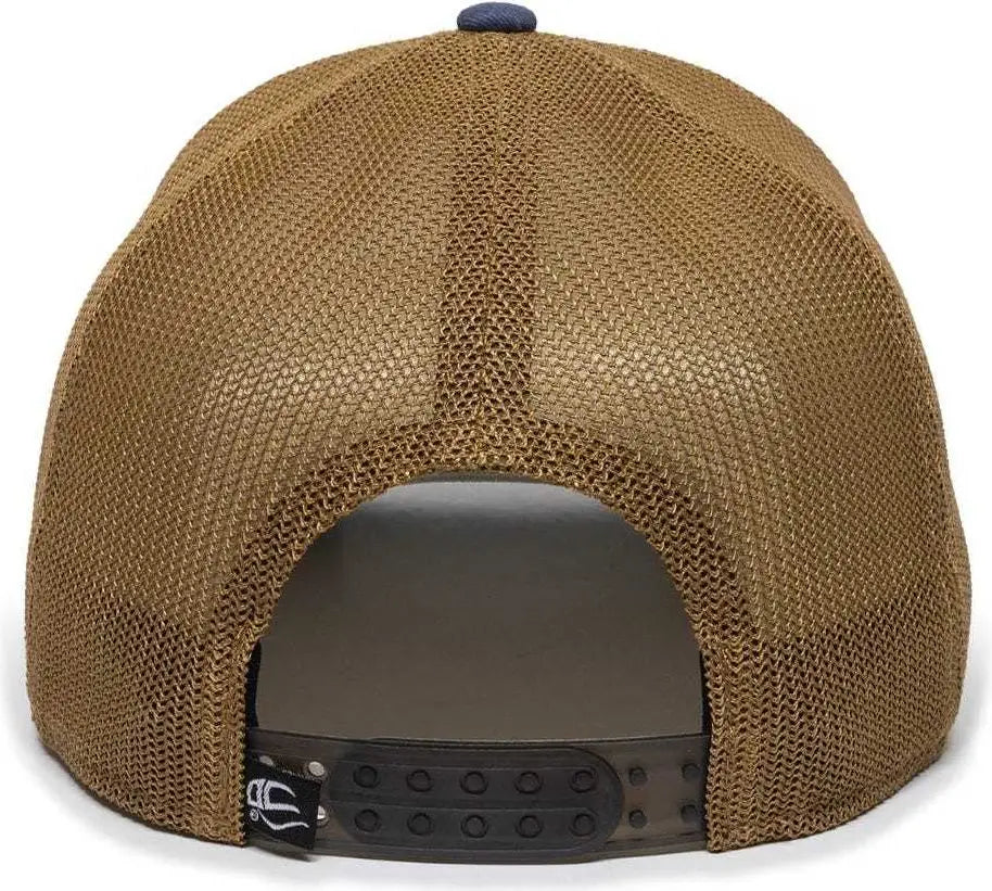 OC Sports RGR-360M Adjustable Mesh Back Cap - Slate Copper - Dark Gray Orange / 6 7/8’’ - 7 1/2’’