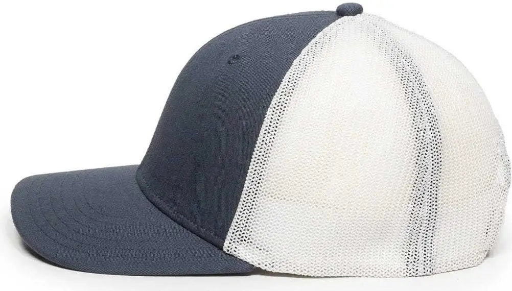 OC Sports RGR-360M Adjustable Mesh Back Cap - Slate White - Navy White / 6 7/8’’ - 7 1/2’’