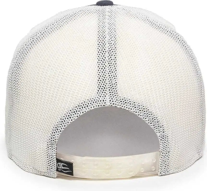 OC Sports RGR-360M Adjustable Mesh Back Cap - Slate White - Navy White / 6 7/8’’ - 7 1/2’’