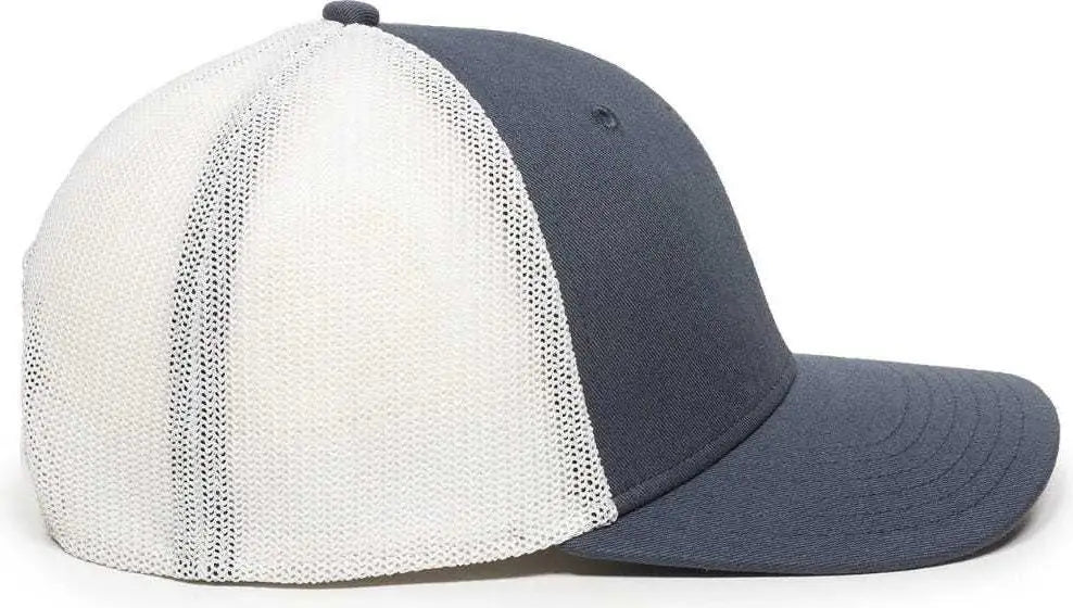 OC Sports RGR-360M Adjustable Mesh Back Cap - Slate White - Navy White / 6 7/8’’ - 7 1/2’’