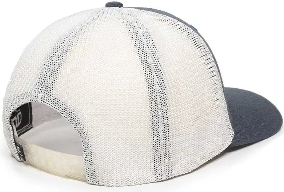 OC Sports RGR-360M Adjustable Mesh Back Cap - Slate White - Navy White / 6 7/8’’ - 7 1/2’’