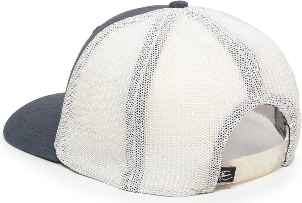 OC Sports RGR-360M Adjustable Mesh Back Cap - Slate White - Navy White / 6 7/8’’ - 7 1/2’’