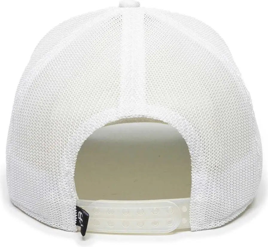 OC Sports RGR-360M Adjustable Mesh Back Cap - White White - White / 6 7/8’’ - 7 1/2’’