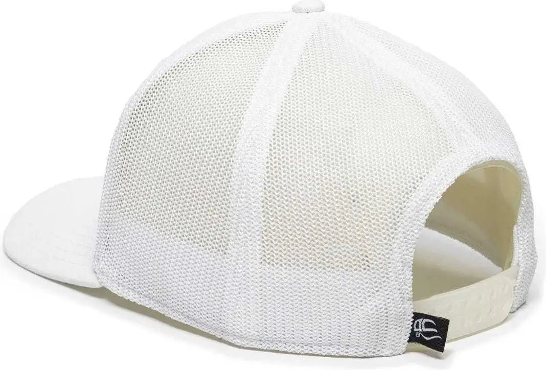 OC Sports RGR-360M Adjustable Mesh Back Cap - White White - White / 6 7/8’’ - 7 1/2’’