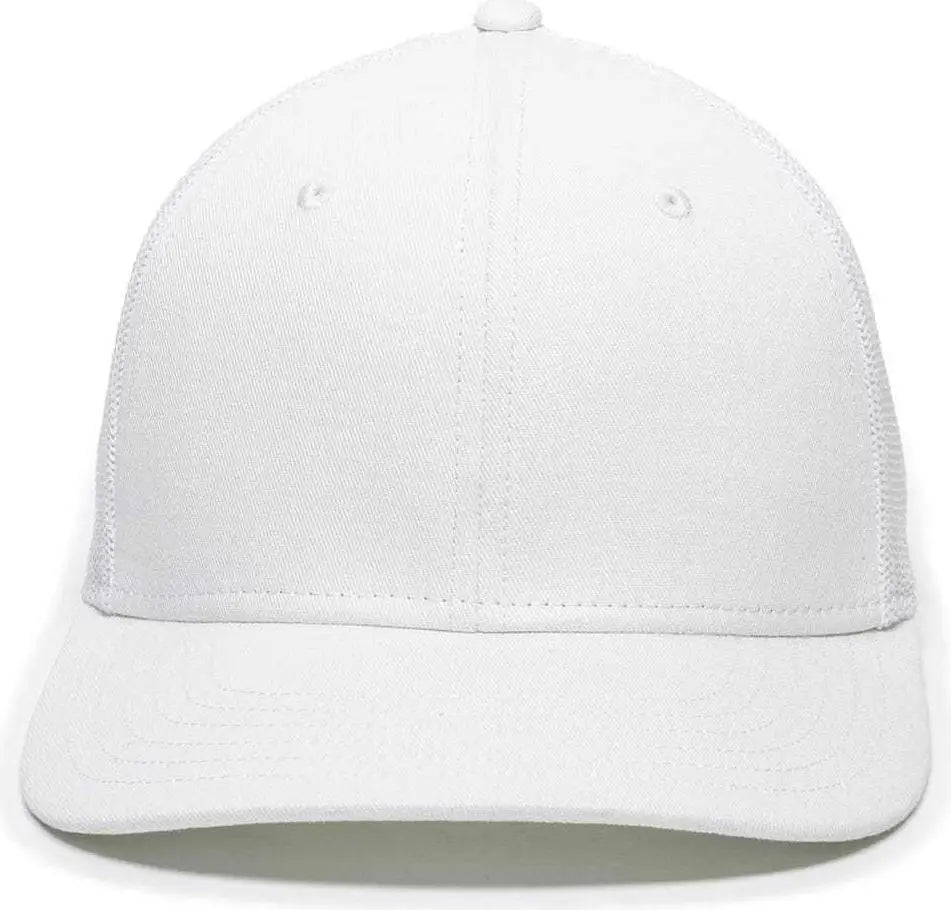 OC Sports RGR-360M Adjustable Mesh Back Cap - White White - White / 6 7/8’’ - 7 1/2’’
