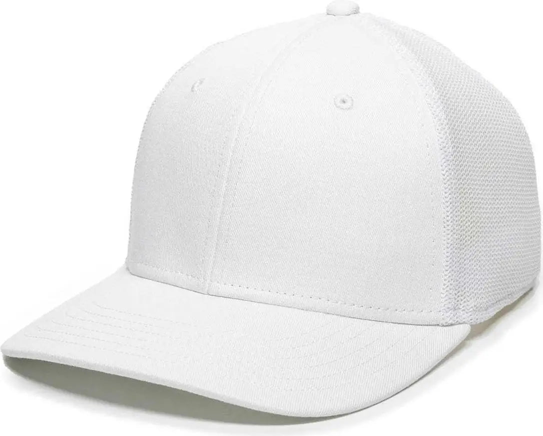 OC Sports RGR-360M Adjustable Mesh Back Cap - White White - White / 6 7/8’’ - 7 1/2’’