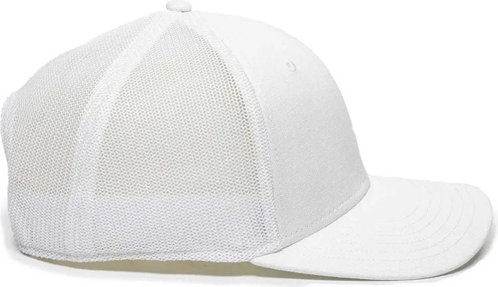 OC Sports RGR-360M Adjustable Mesh Back Cap - White White - White / 6 7/8’’ - 7 1/2’’