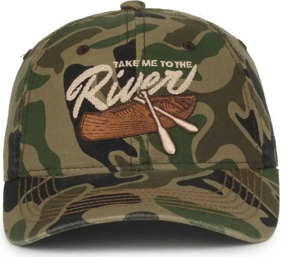 OC Sports RIVER01 Dark Classic Camo Cap - Generic Camo - Green / 6 7/8’’ - 7 1/2’’