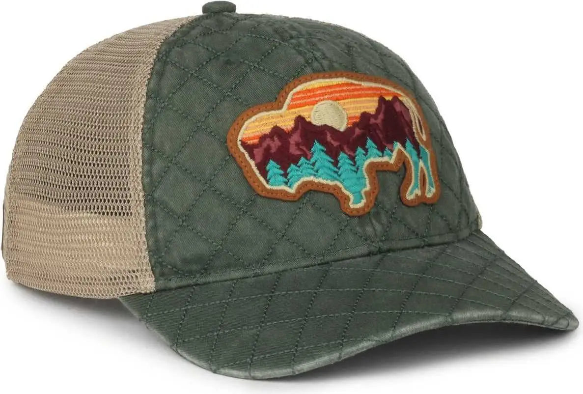 OC Sports RMBLR-03 Baffalo Patch Cap - Dark Green Khaki - Forest / Ladies