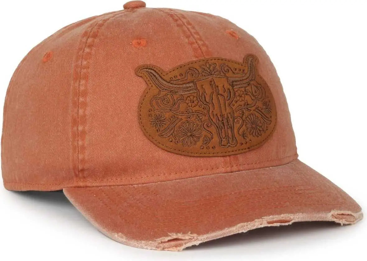 OC Sports RMBLR-06 Longhorn Skull Cap - Clay - Tan / Ladies