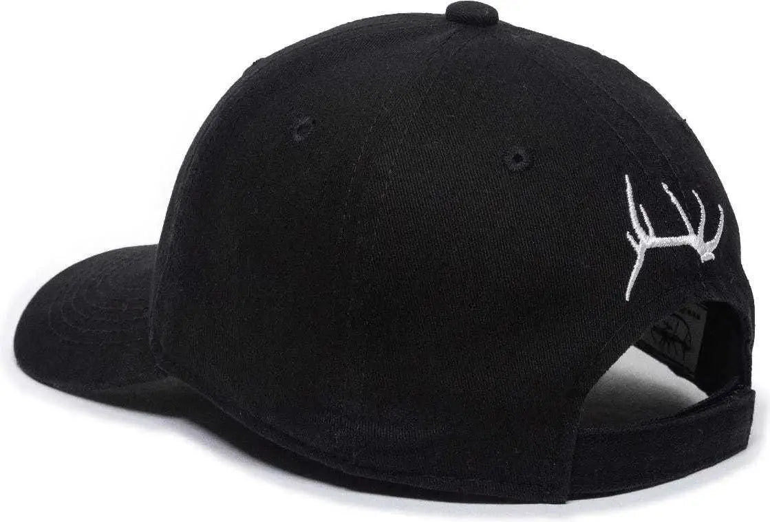 OC Sports RMEF11P Solid Back Adjustable Cap -Black - Black / 6 7/8’’ - 7 1/2’’