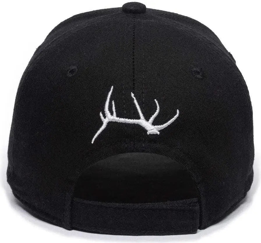 OC Sports RMEF11P Solid Back Adjustable Cap -Black - Black / 6 7/8’’ - 7 1/2’’