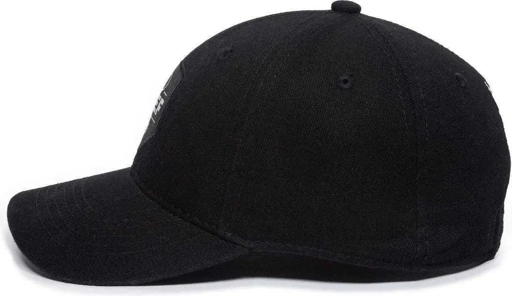 OC Sports RMEF11P Solid Back Adjustable Cap -Black - Black / 6 7/8’’ - 7 1/2’’