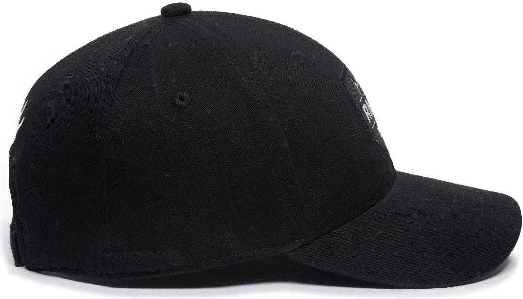 OC Sports RMEF11P Solid Back Adjustable Cap -Black - Black / 6 7/8’’ - 7 1/2’’