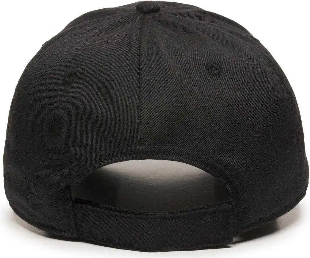 OC Sports RPET100 Certified Recycled PET Lightly Structured Cap - Black - Black / 6 7/8’’ - 7 1/2’’