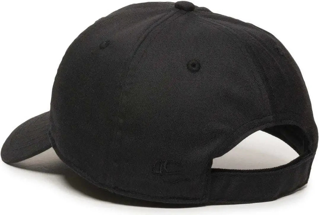 OC Sports RPET100 Certified Recycled PET Lightly Structured Cap - Black - Black / 6 7/8’’ - 7 1/2’’