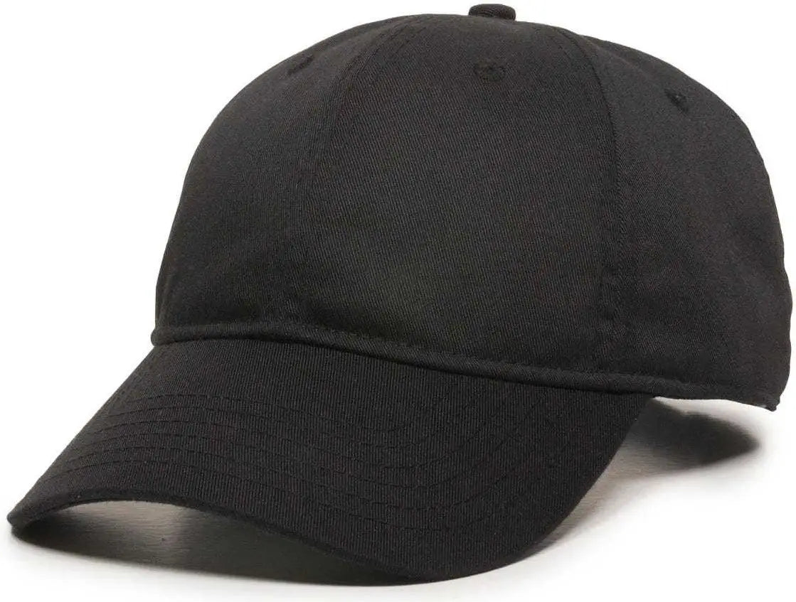 OC Sports RPET100 Certified Recycled PET Lightly Structured Cap - Black - Black / 6 7/8’’ - 7 1/2’’