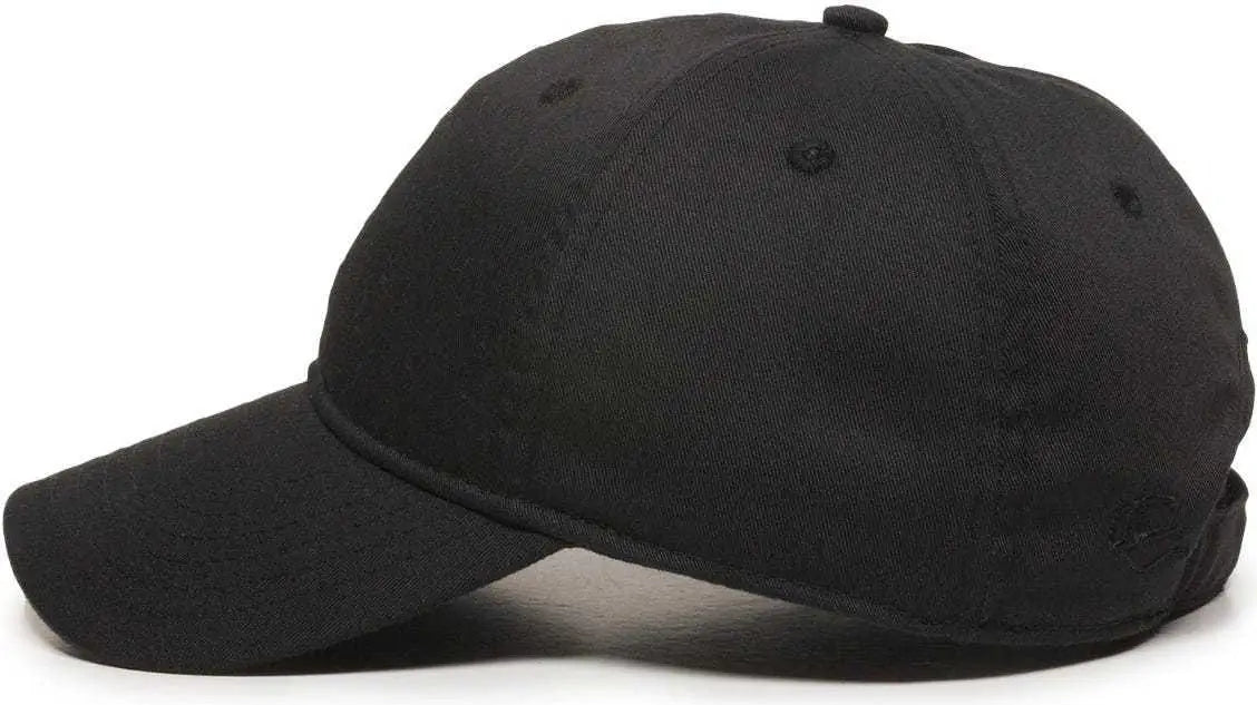 OC Sports RPET100 Certified Recycled PET Lightly Structured Cap - Black - Black / 6 7/8’’ - 7 1/2’’