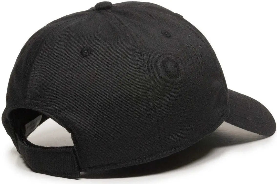 OC Sports RPET100 Certified Recycled PET Lightly Structured Cap - Black - Black / 6 7/8’’ - 7 1/2’’