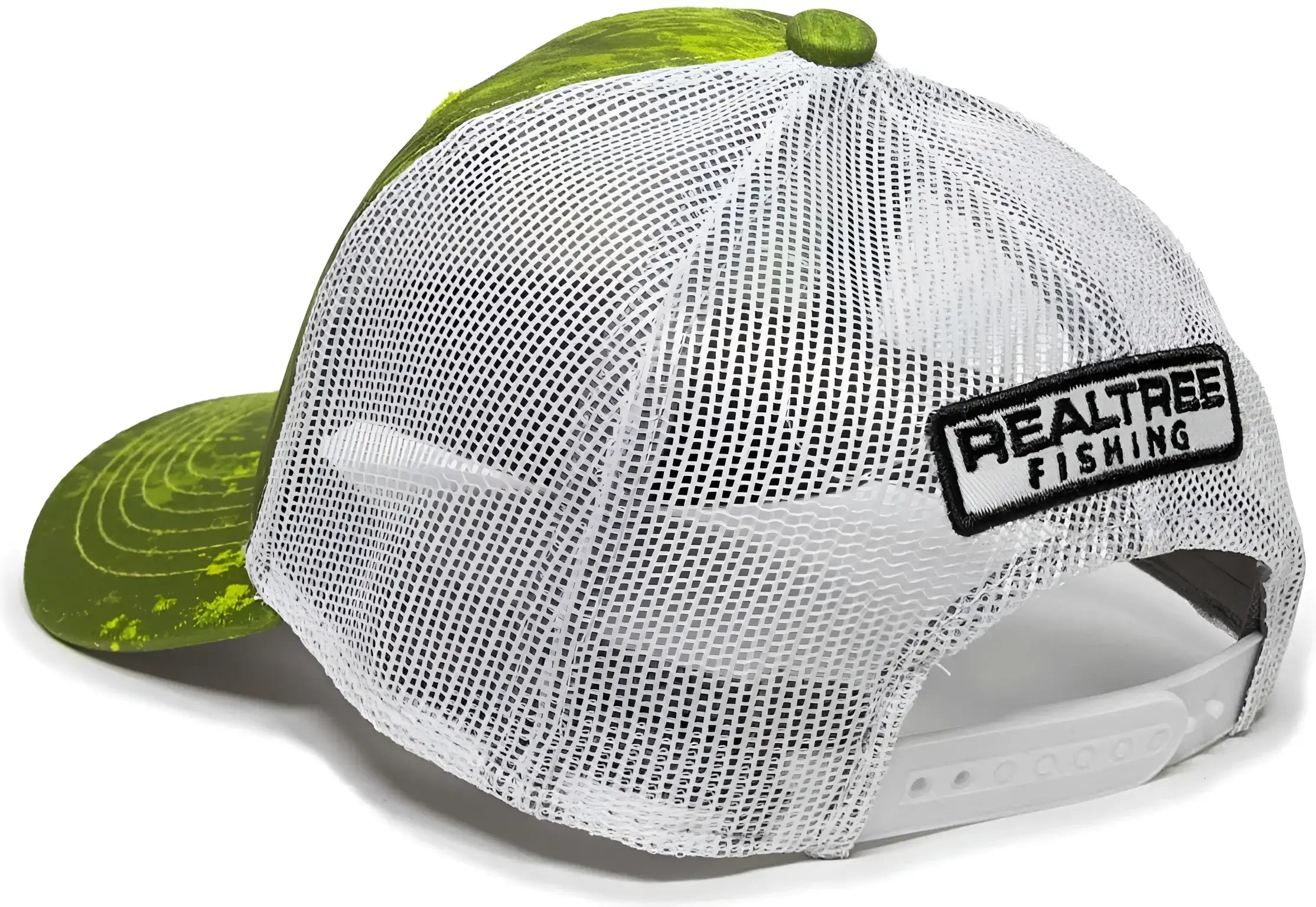 OC Sports RT06A Adjustable Mesh Back Cap - Realtree Fishing Dark Lime White - Realtree Lime / 6 7/8’’ - 7 1/2’’