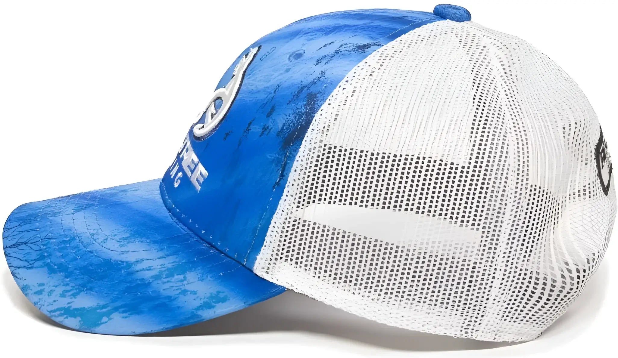 OC Sports RT06A Adjustable Mesh Back Cap - Realtree Fishing Light Blue White - Realtree Columbia Blue / 6 7/8’’ - 7
