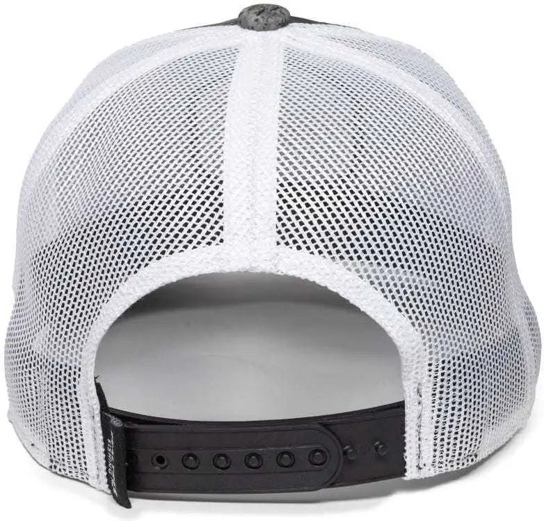 OC Sports RTF04A Structured Mesh Back Cap - Realtree Fishing WAV3 Mirage Gray White - Realtree Gray / 6 7/8’’ - 7 1/2’’