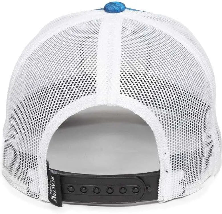 OC Sports RTF04A Structured Mesh Back Cap - Realtree Fishing WAV3 Provence Blue White - Realtree Blue / 6 7/8’’ - 7