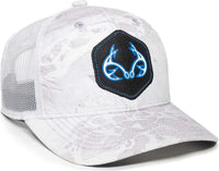 OC Sports RTF04A Structured Mesh Back Cap - Realtree Fishing WAV3 White White - Realtree White / 6 7/8’’ - 7 1/2’’