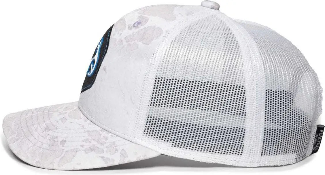 OC Sports RTF04A Structured Mesh Back Cap Realtree Fishing WAV3 White White Realtree White / 6 7/8’’ 7 1/2’’