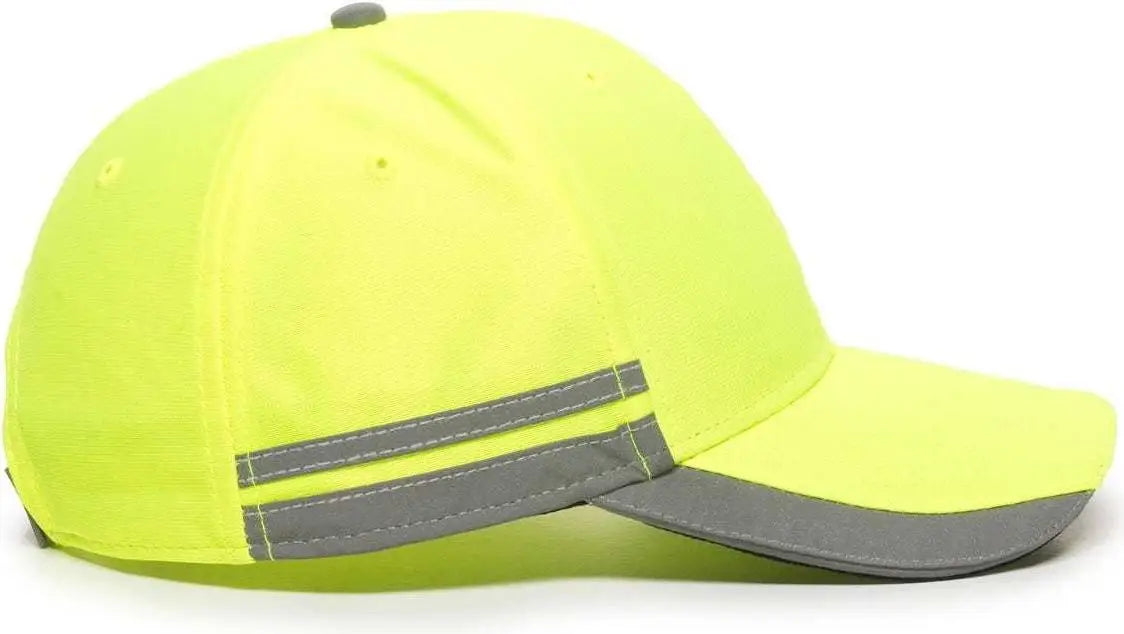 OC Sports SAF-201 Adjustable Cap - Safety Yellow - Yellow / 6 7/8’’ - 7 1/2’’
