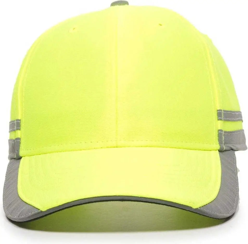 OC Sports SAF-201 Adjustable Cap - Safety Yellow - Yellow / 6 7/8’’ - 7 1/2’’