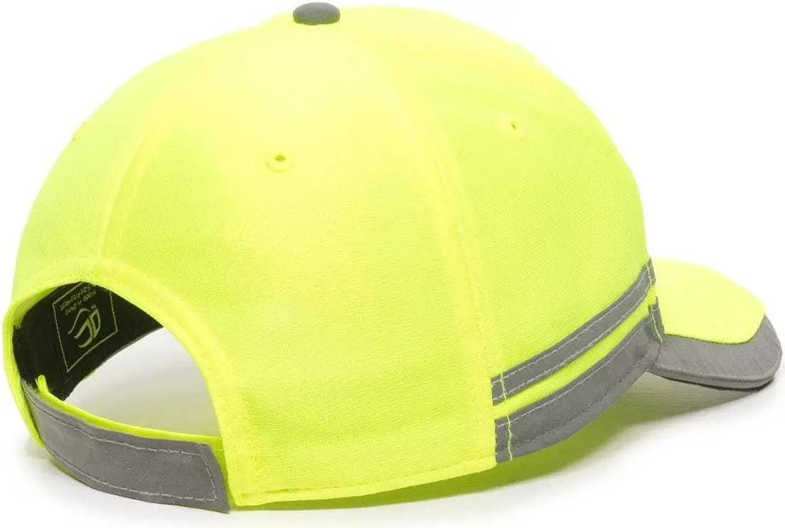 OC Sports SAF-201 Adjustable Cap - Safety Yellow - Yellow / 6 7/8’’ - 7 1/2’’