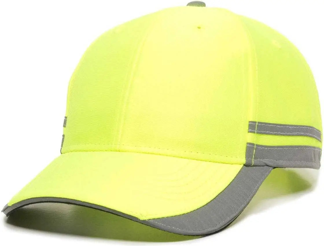 OC Sports SAF-201 Adjustable Cap - Safety Yellow - Yellow / 6 7/8’’ - 7 1/2’’