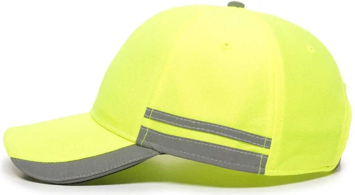 OC Sports SAF-201 Adjustable Cap - Safety Yellow - Yellow / 6 7/8’’ - 7 1/2’’