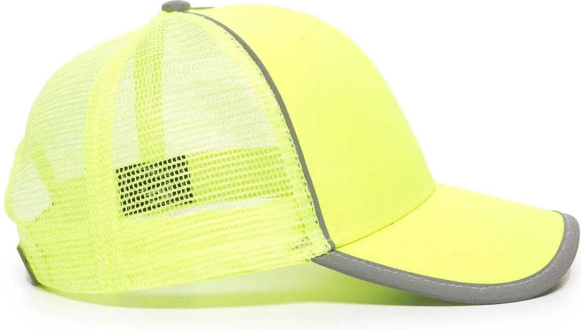 OC Sports SAF-300M Adjustable Mesh Back Cap - Safety Yellow - Yellow / 6 7/8’’ - 7 1/2’’